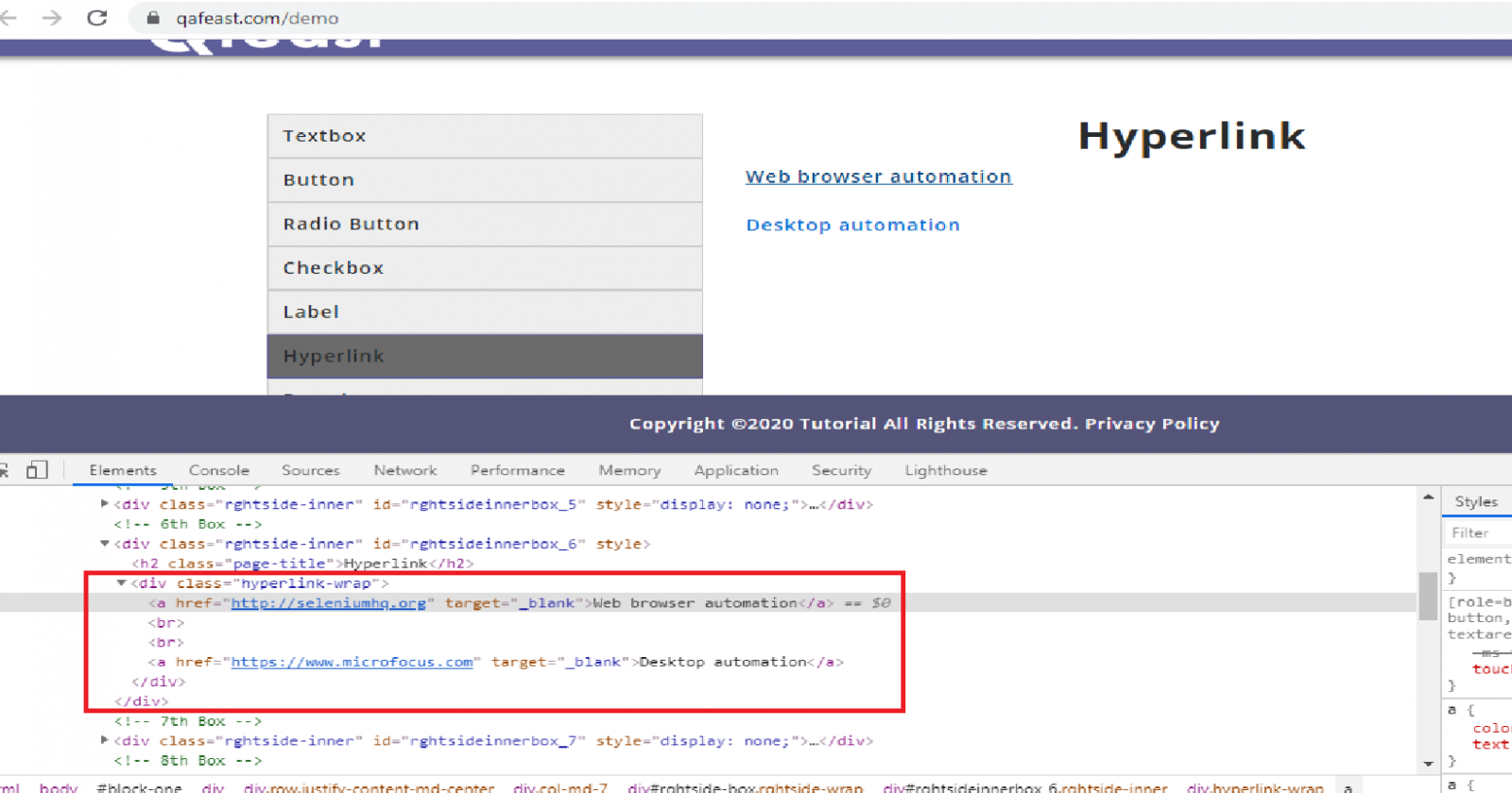 hyperlink_selenium_java