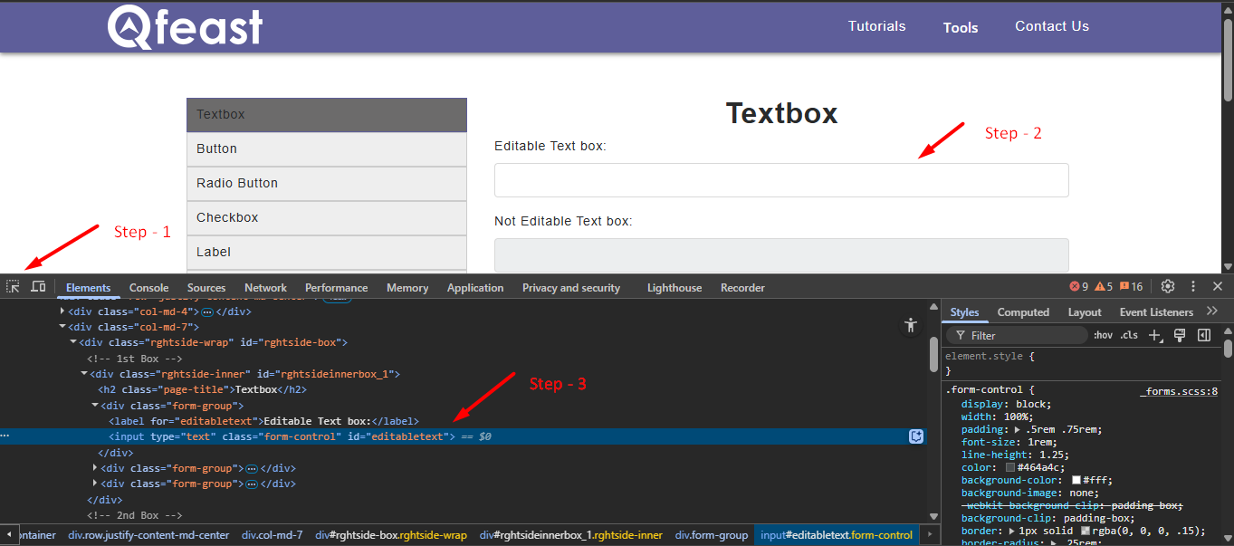 example image of how to pick locator