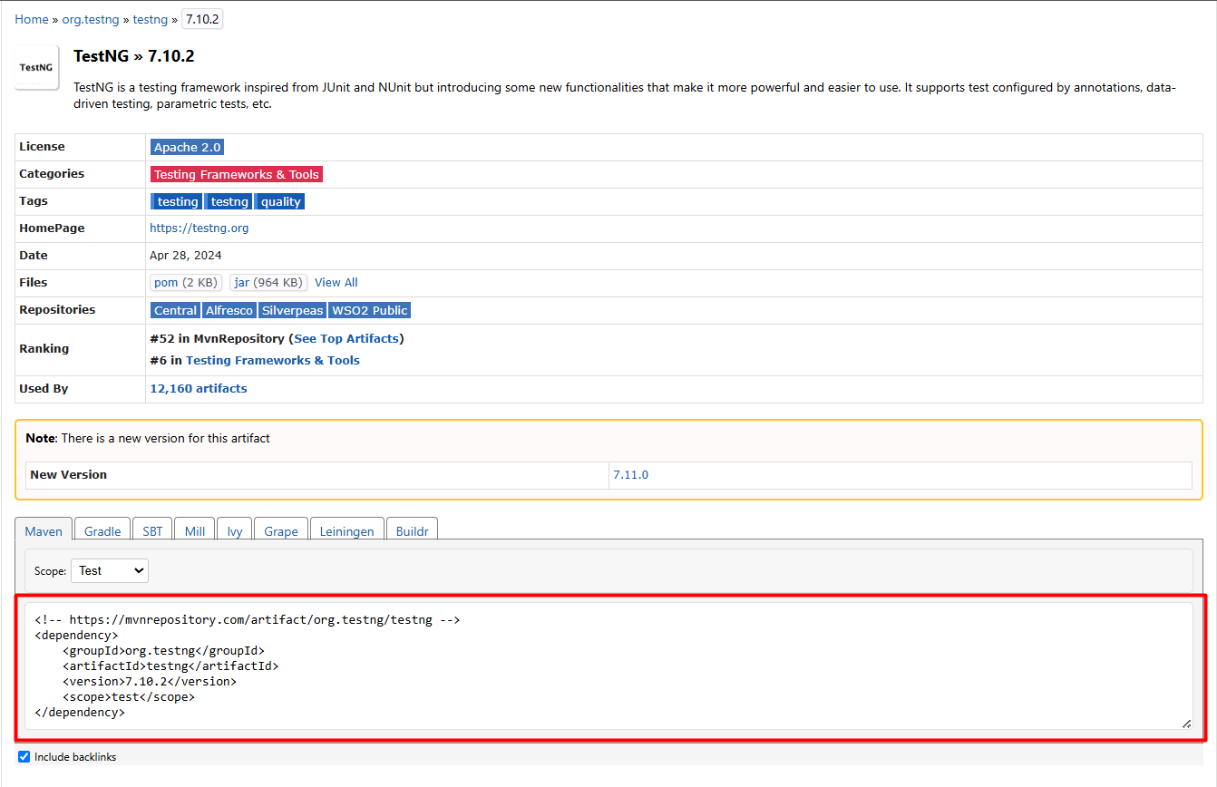 testng-maven-depency